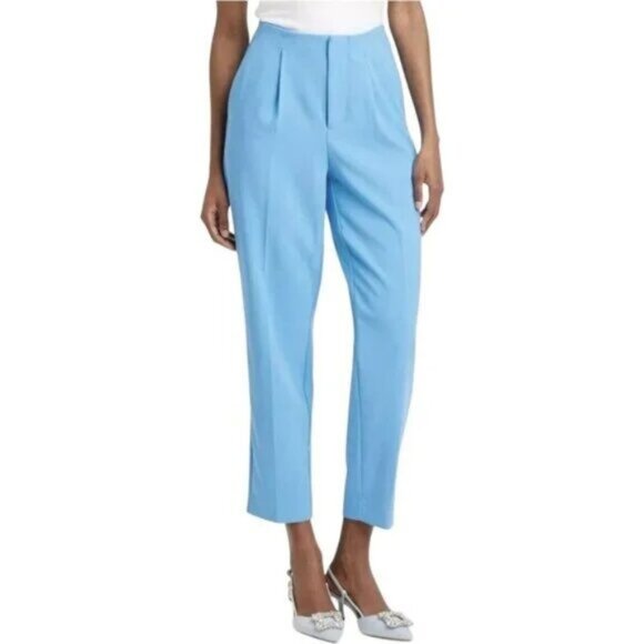 A New Day Blue Tapered Leg High Rise Stretch Ankle Length Dress Pants Women’s - Picture 1 of 10